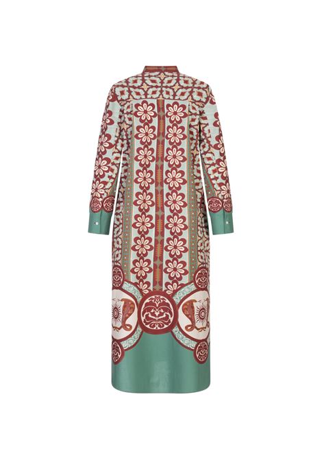 Tunica Sundowner - Pagoda Placée Rust in Cotton Poplin LA DOUBLE J | DRE0924-COT015PAG01OR04